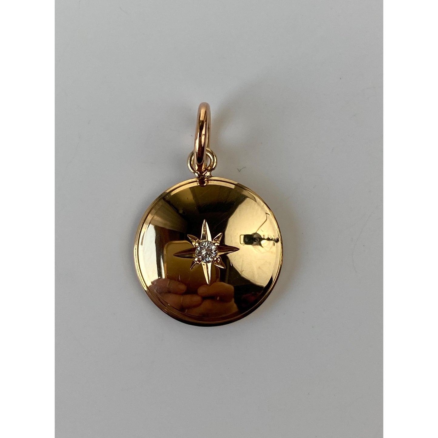 Vintage Solid 14k Yellow Gold Star Set Diamond Cufflink Conversion Charm