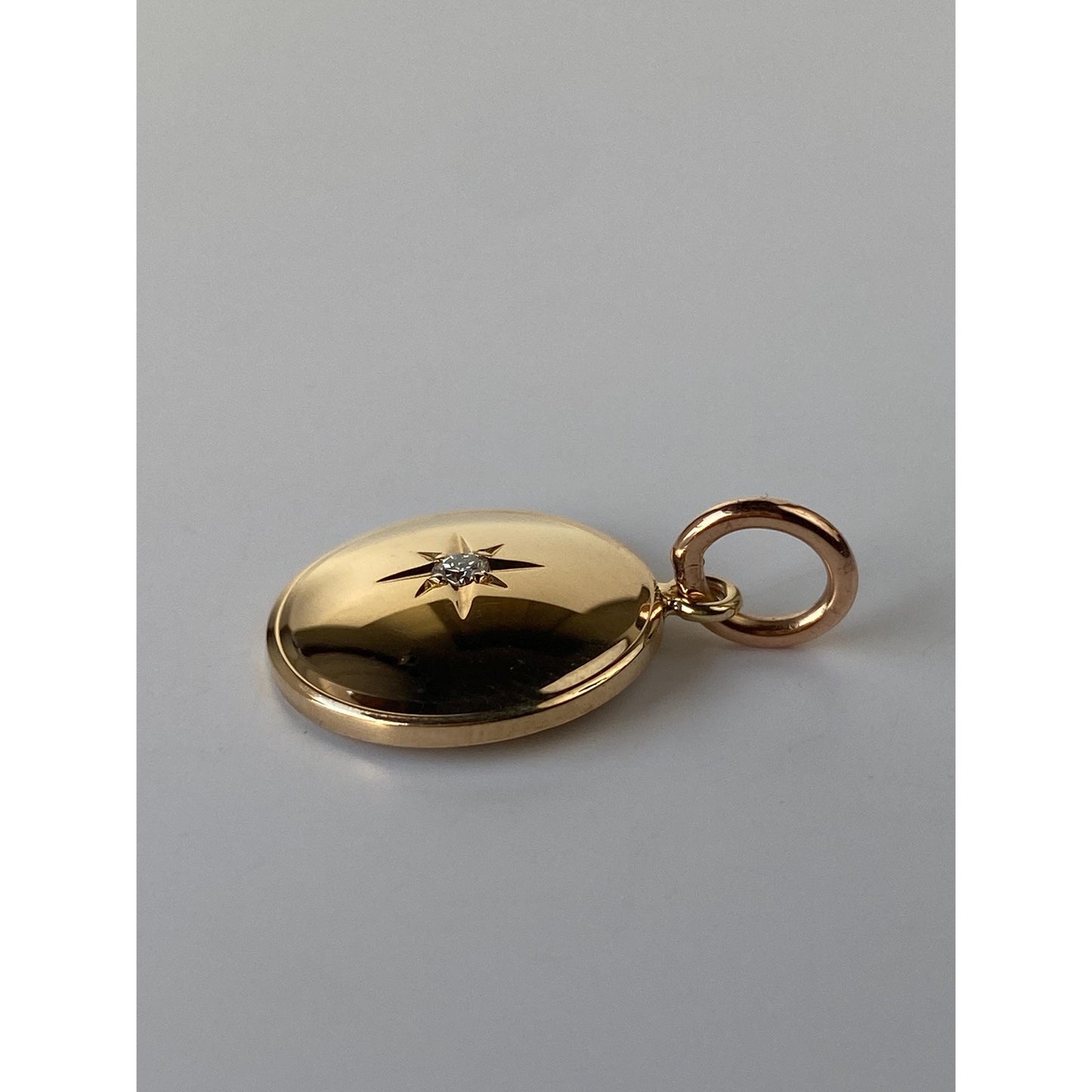 Vintage Solid 14k Yellow Gold Star Set Diamond Cufflink Conversion Charm