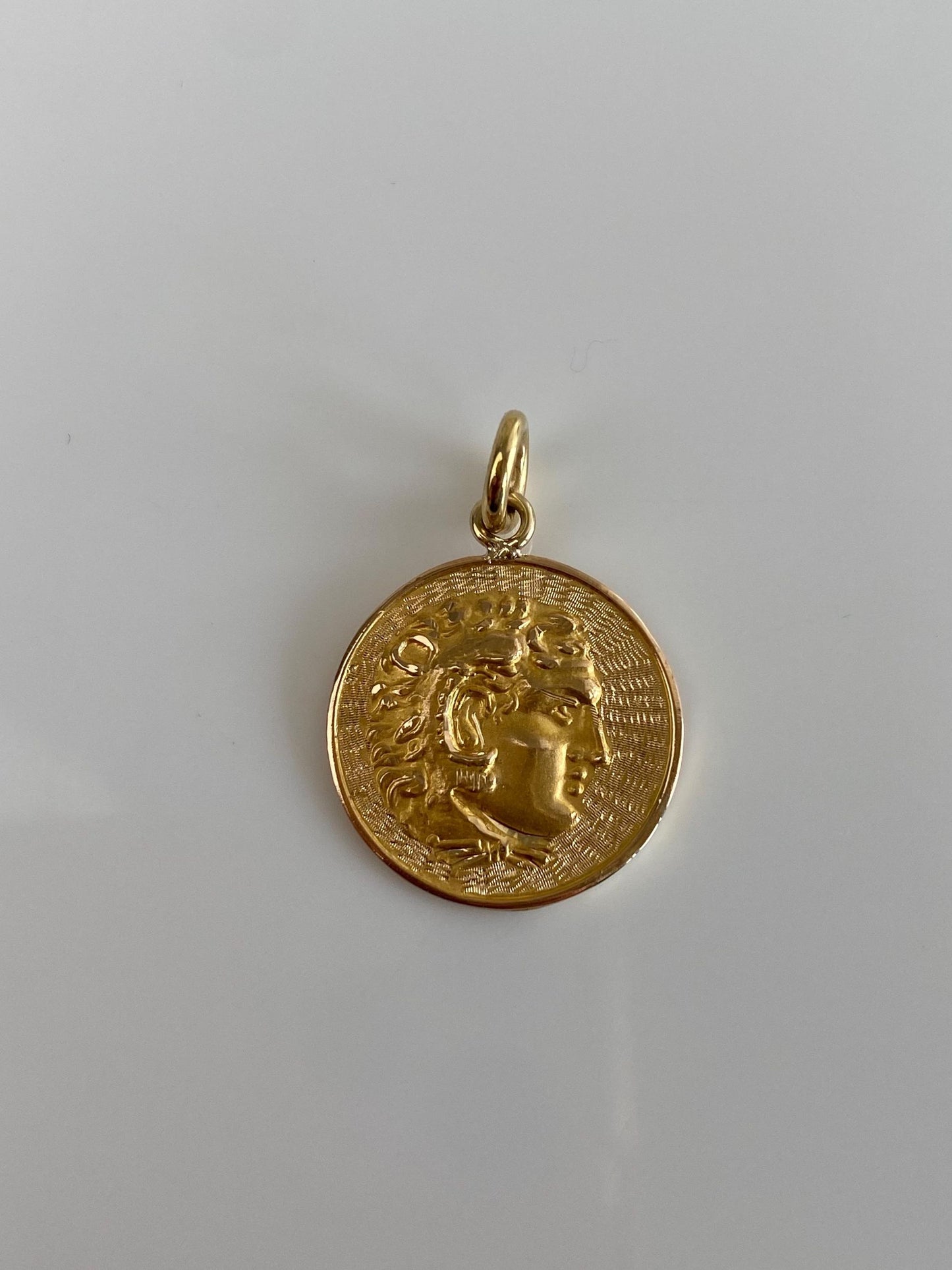 Vintage Solid 18k Yellow Gold Roman Charm