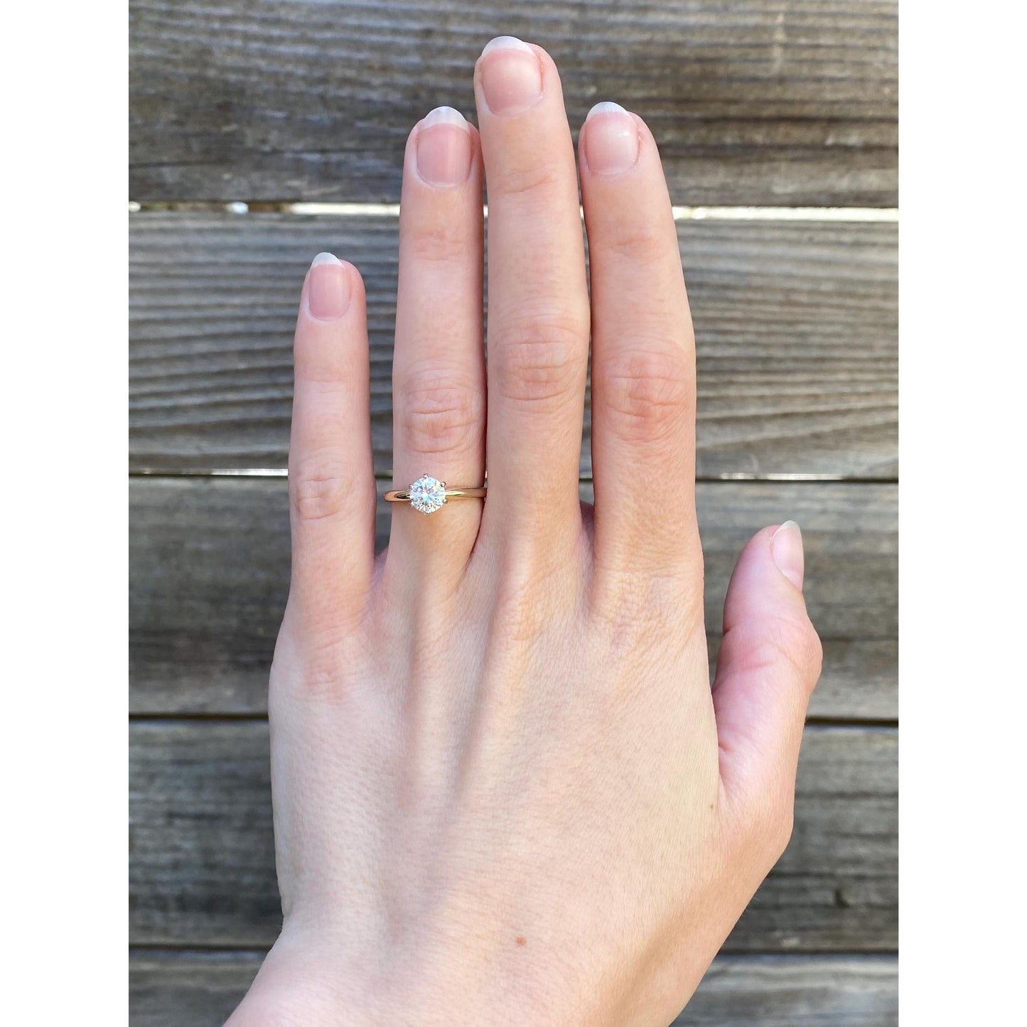 Solid 14k Yellow Gold Cubic Zirconia Solitaire Ring - Size 5.75