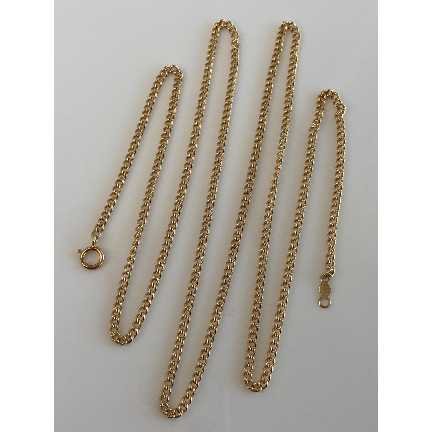 Vintage Solid 14k Yellow Gold Long Curb Chain Necklace - 25 inches