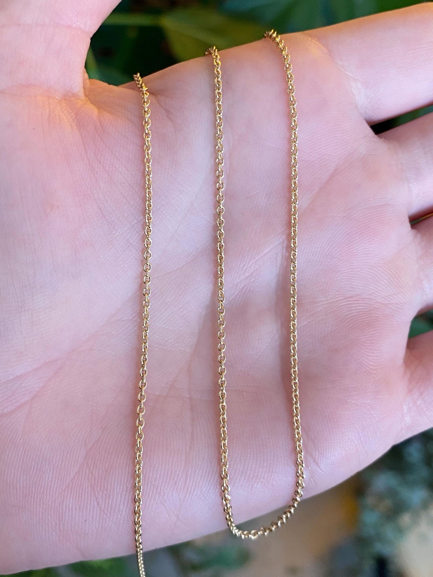 Vintage Solid 14k Yellow Gold Rolo Chain Necklace - 17 inches
