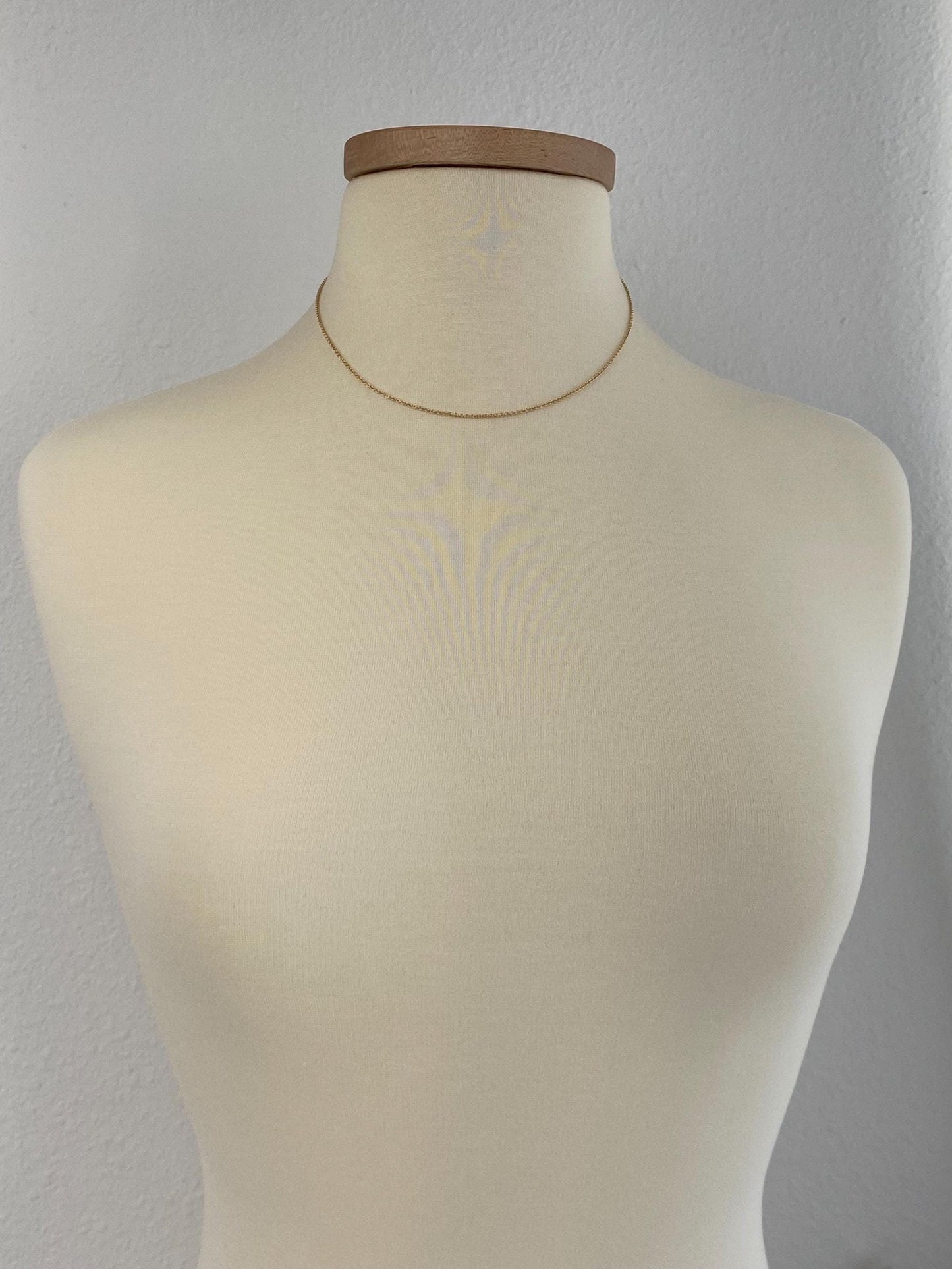 Vintage Solid 14k Yellow Gold Rolo Chain Necklace - 17 inches