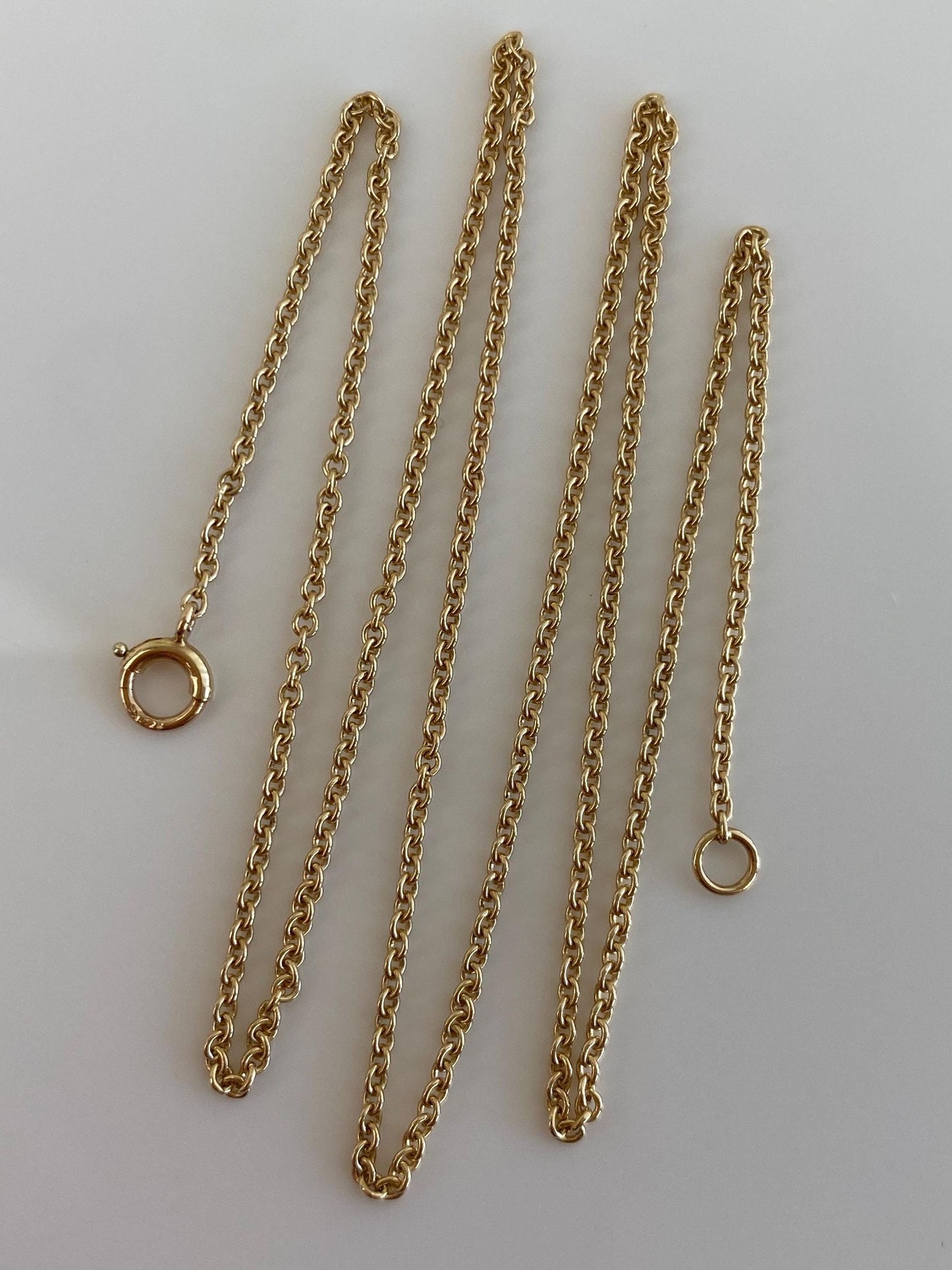 Vintage Solid 14k Yellow Gold Rolo Chain Necklace - 17 inches
