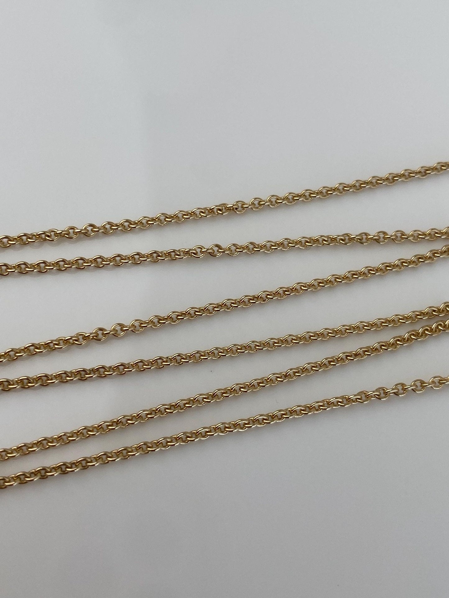 Vintage Solid 14k Yellow Gold Rolo Chain Necklace - 17 inches