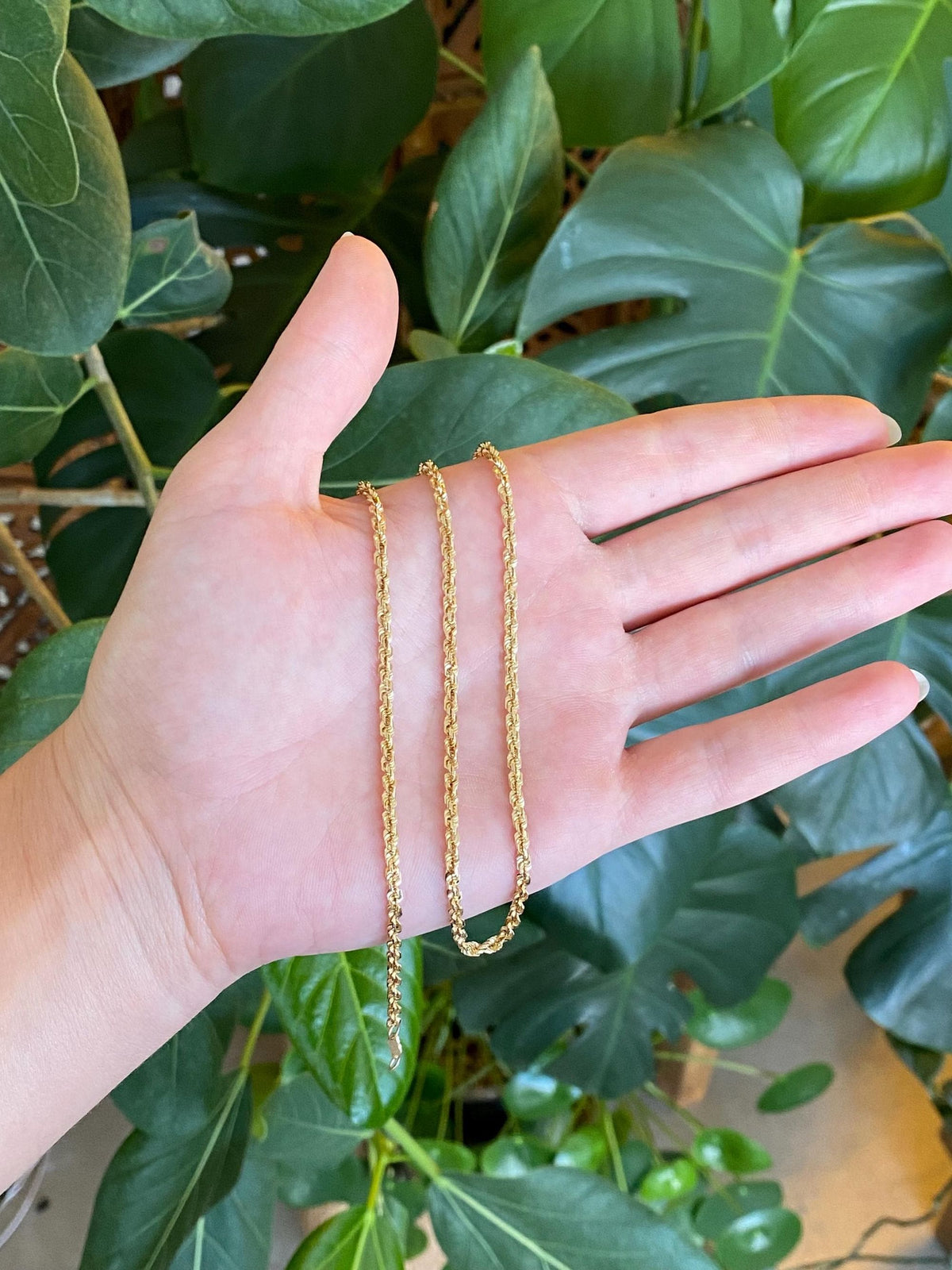 Vintage Solid 14k Yellow Gold Rope Chain Necklace - 20 inches