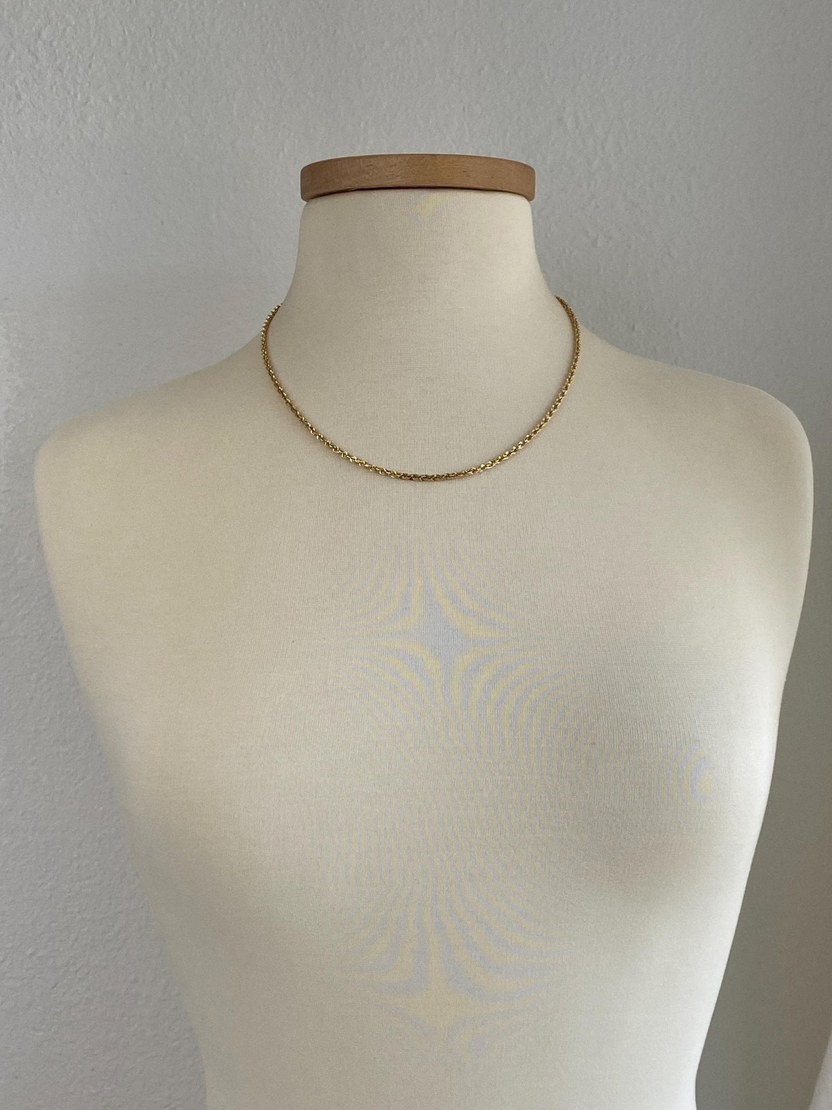 Vintage Solid 14k Yellow Gold Rope Chain Necklace - 20 inches
