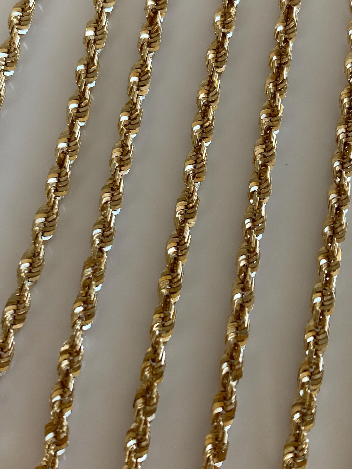 Vintage Solid 14k Yellow Gold Rope Chain Necklace - 20 inches