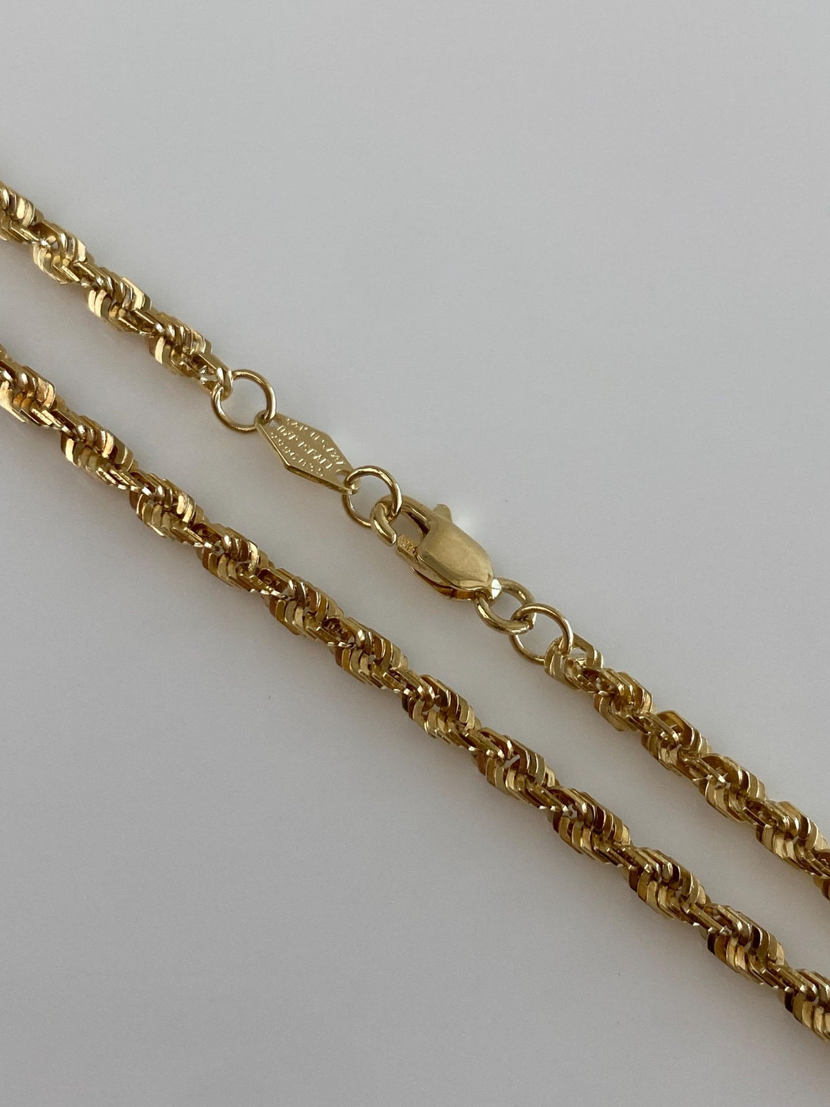 Vintage Solid 14k Yellow Gold Rope Chain Necklace - 20 inches