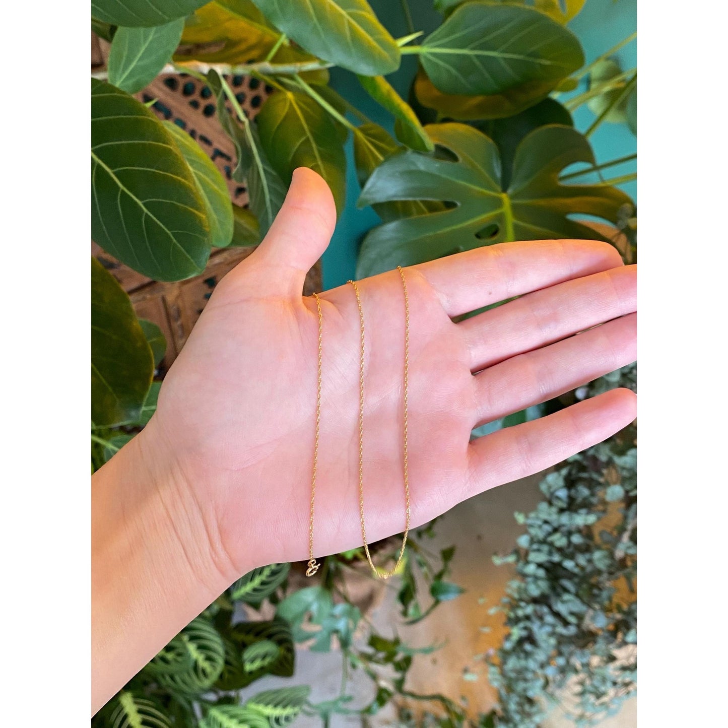 Vintage Solid 14k Yellow Gold Dainty Chain Necklace - 16 inches