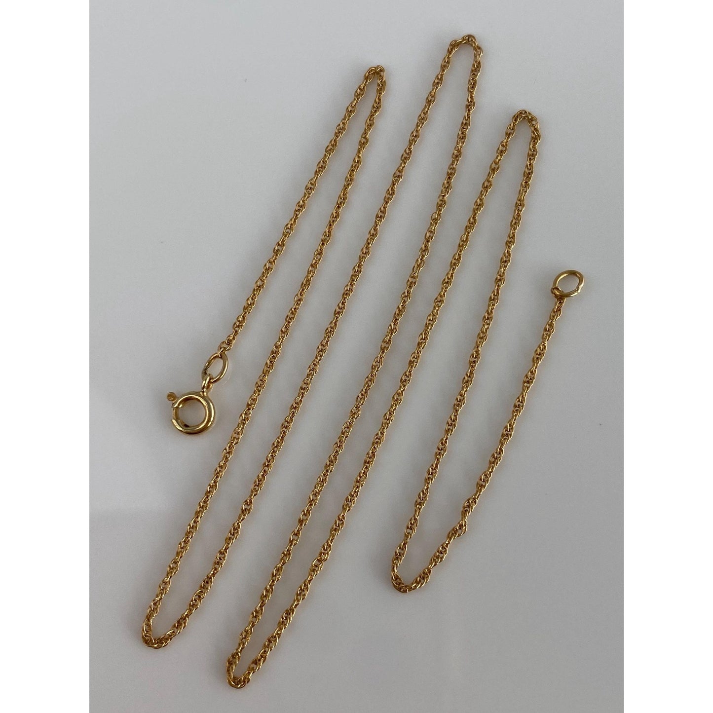 Vintage Solid 14k Yellow Gold Dainty Chain Necklace - 16 inches