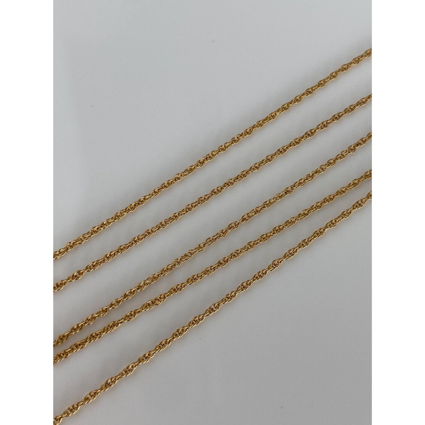 Vintage Solid 14k Yellow Gold Dainty Chain Necklace - 16 inches
