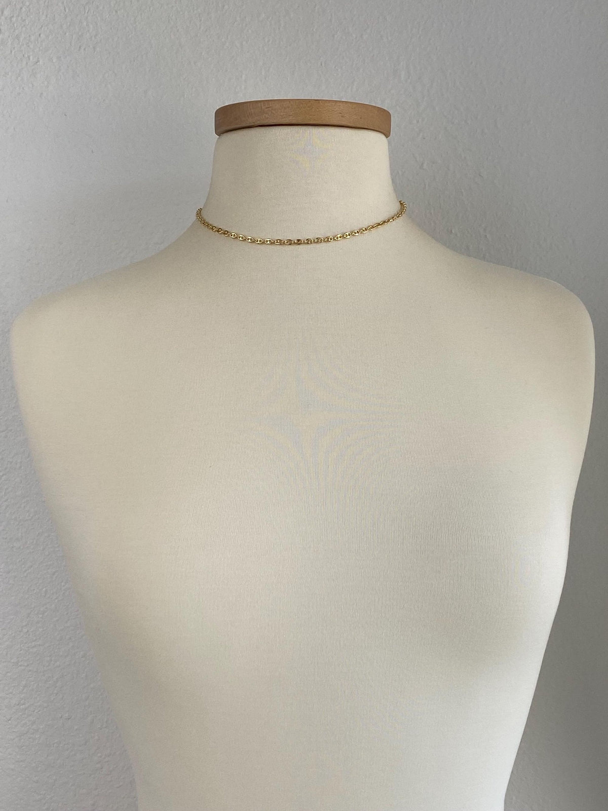 Vintage Solid 18k Yellow Gold Mariner Link Chain Necklace - 16 inches