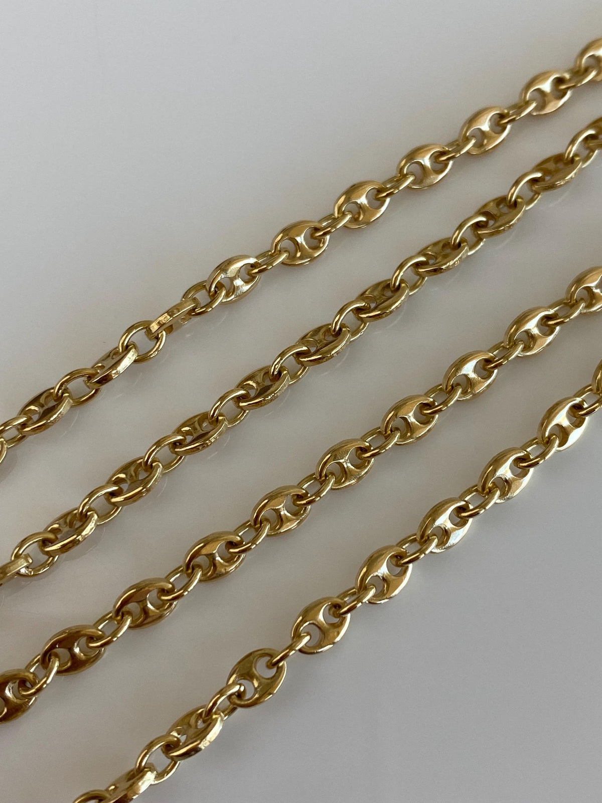 Vintage Solid 18k Yellow Gold Mariner Link Chain Necklace - 16 inches