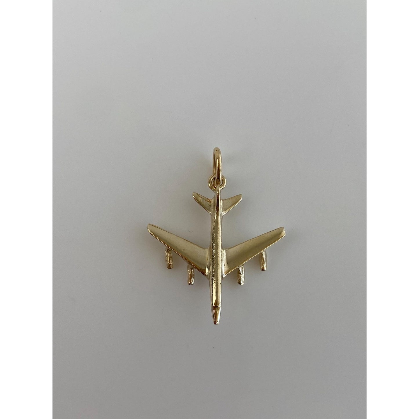 Vintage Solid 14k Yellow Gold Airplane Charm