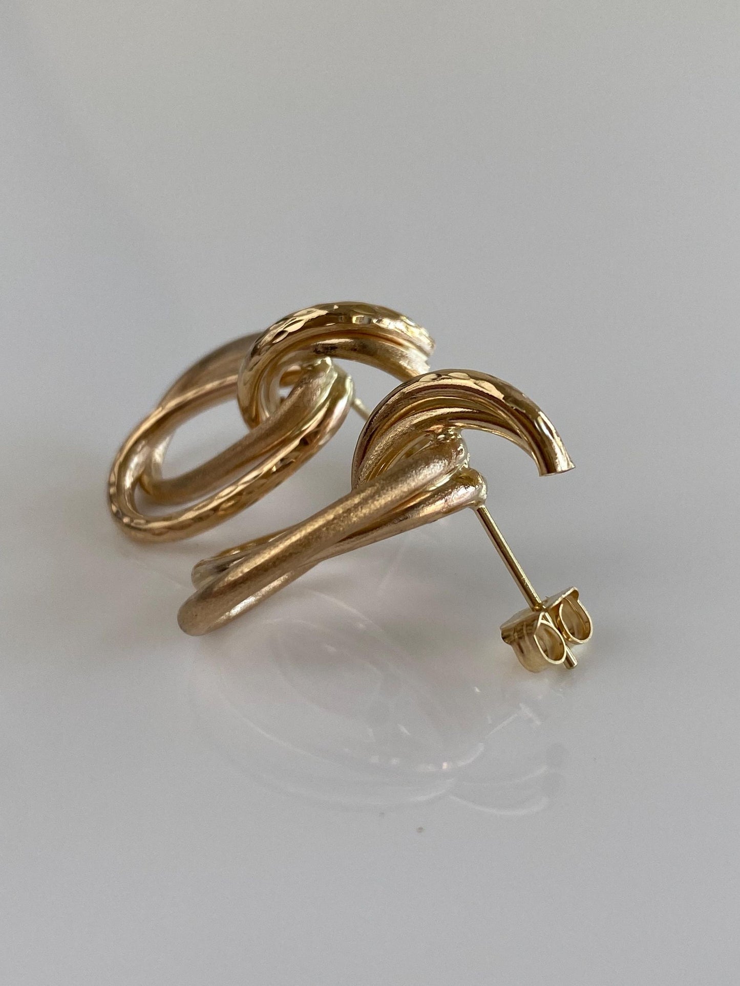 Vintage 14k Yellow Gold Layered Stud Earrings