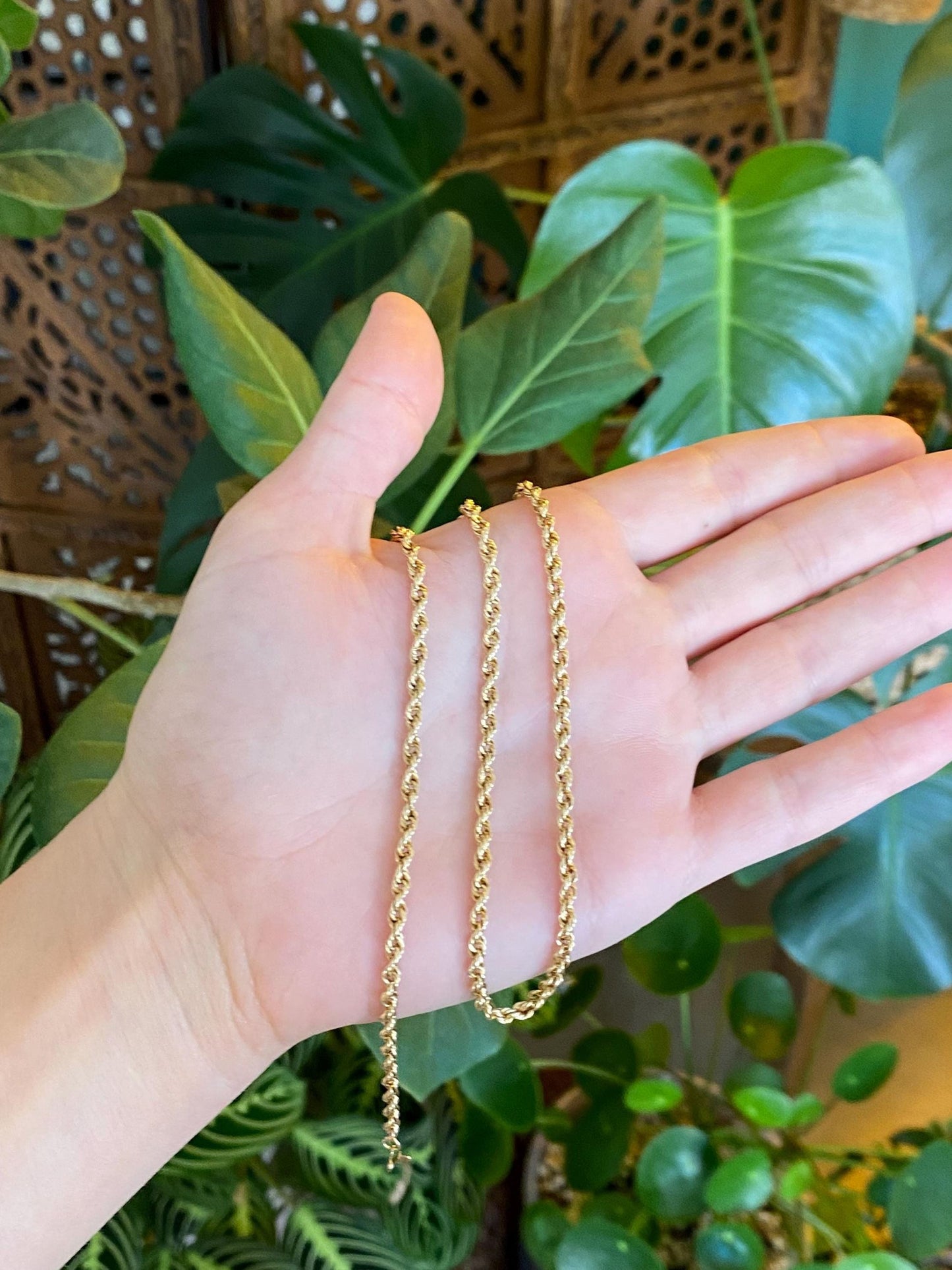 Vintage 14k Yellow Gold Rope Chain Necklace - 19.5 inches
