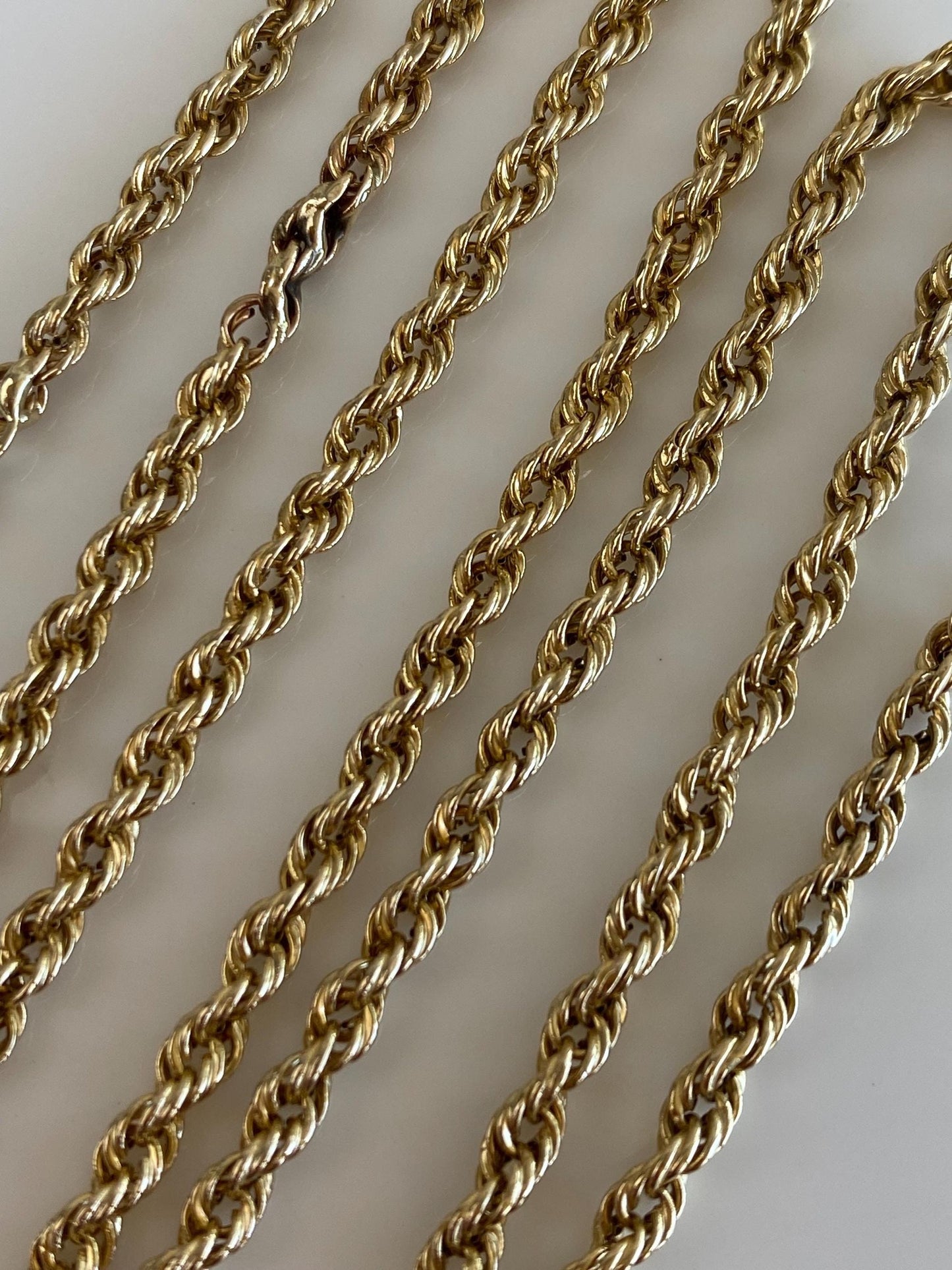 Vintage 14k Yellow Gold Rope Chain Necklace - 19.5 inches