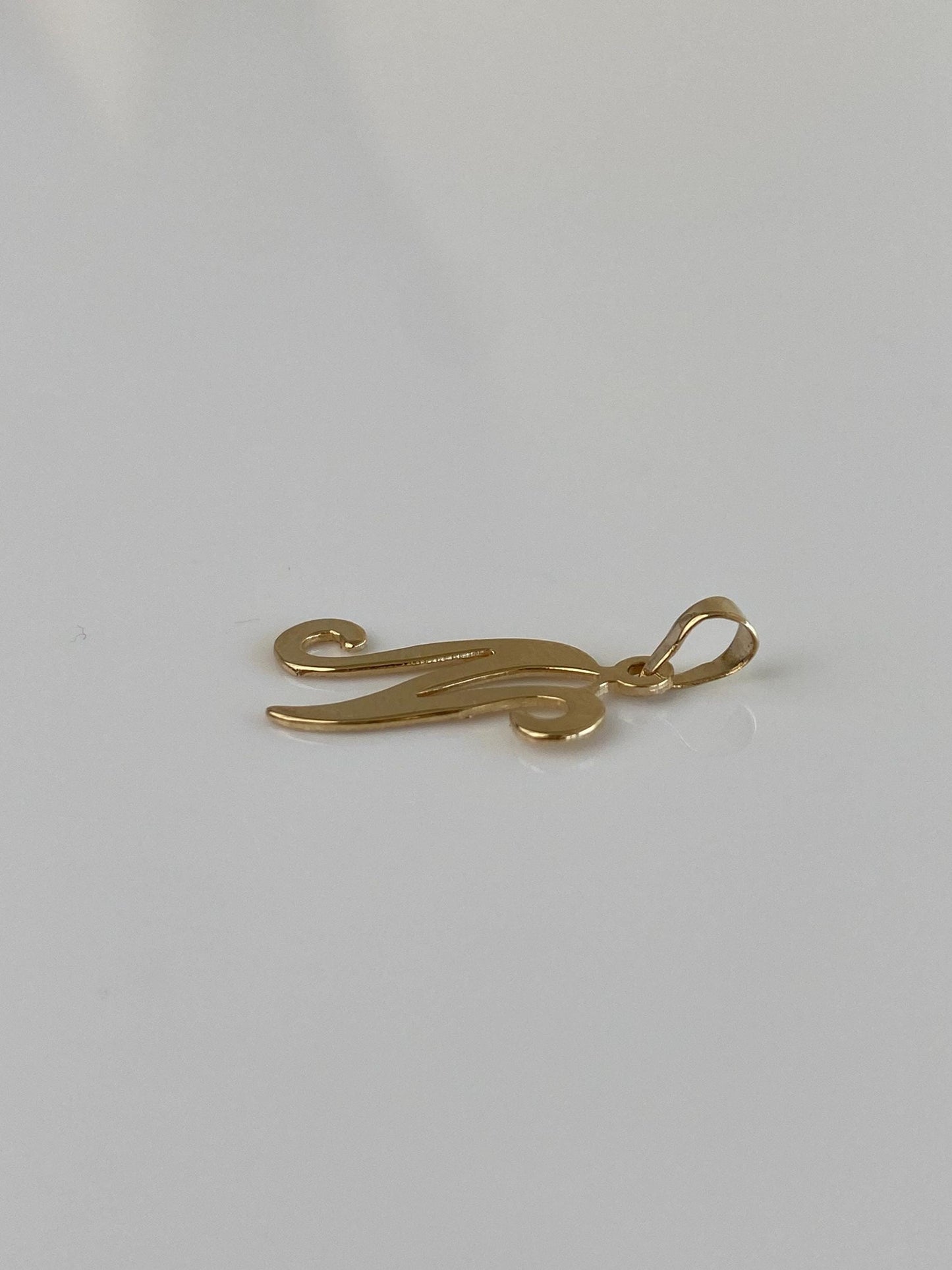 Solid 14k Yellow Gold Initial 'N' Charm
