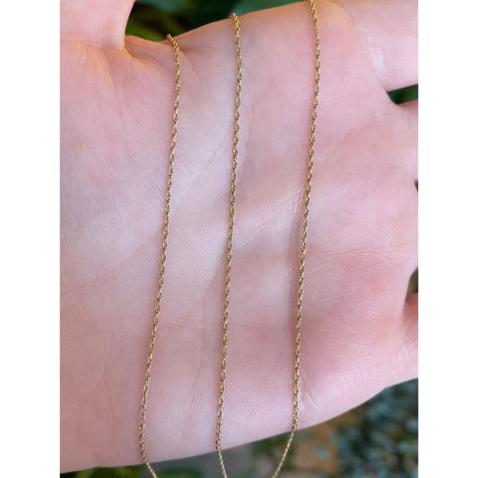 Vintage Solid 14k Yellow Gold Dainty Chain Necklace - 19 inches