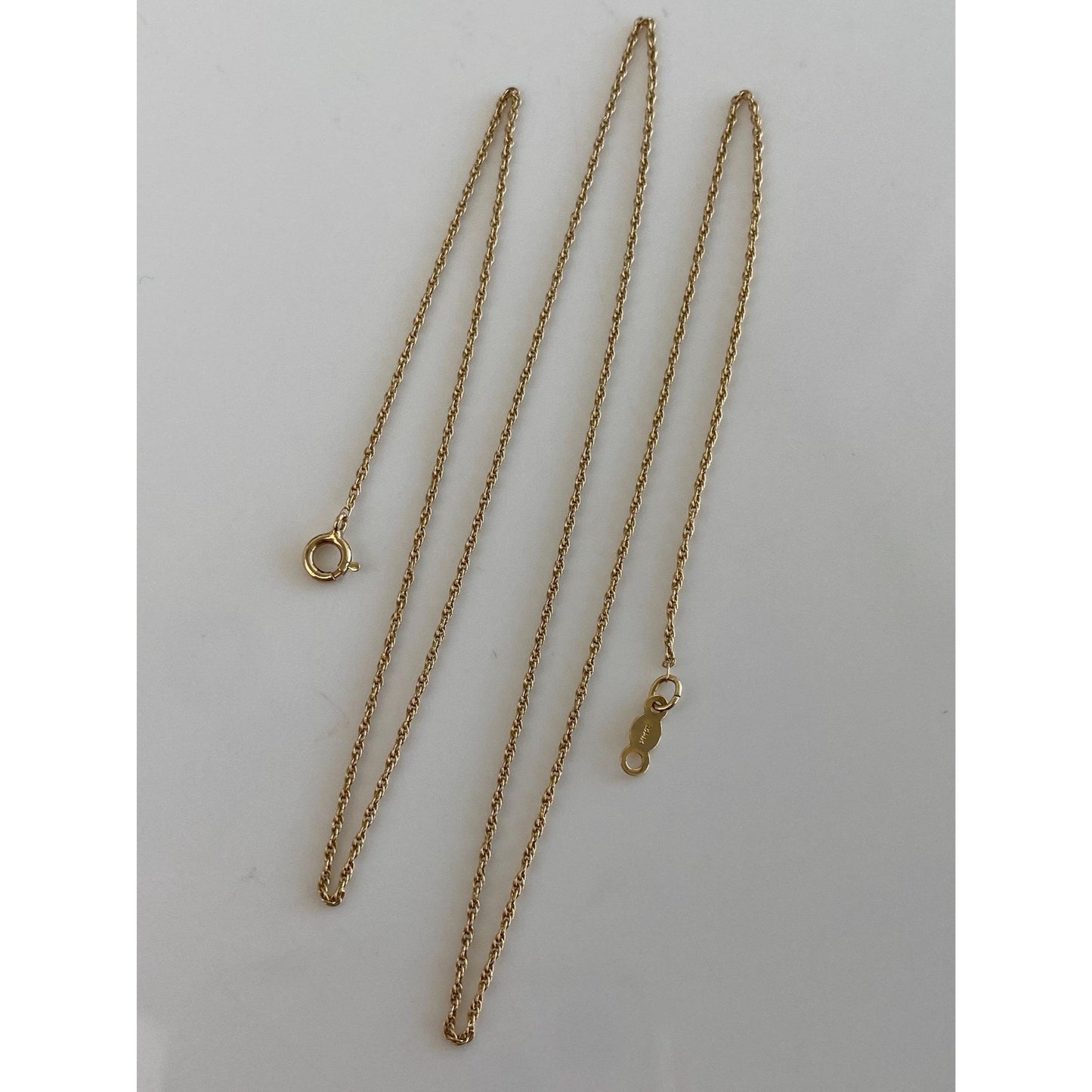Vintage Solid 14k Yellow Gold Dainty Chain Necklace - 19 inches