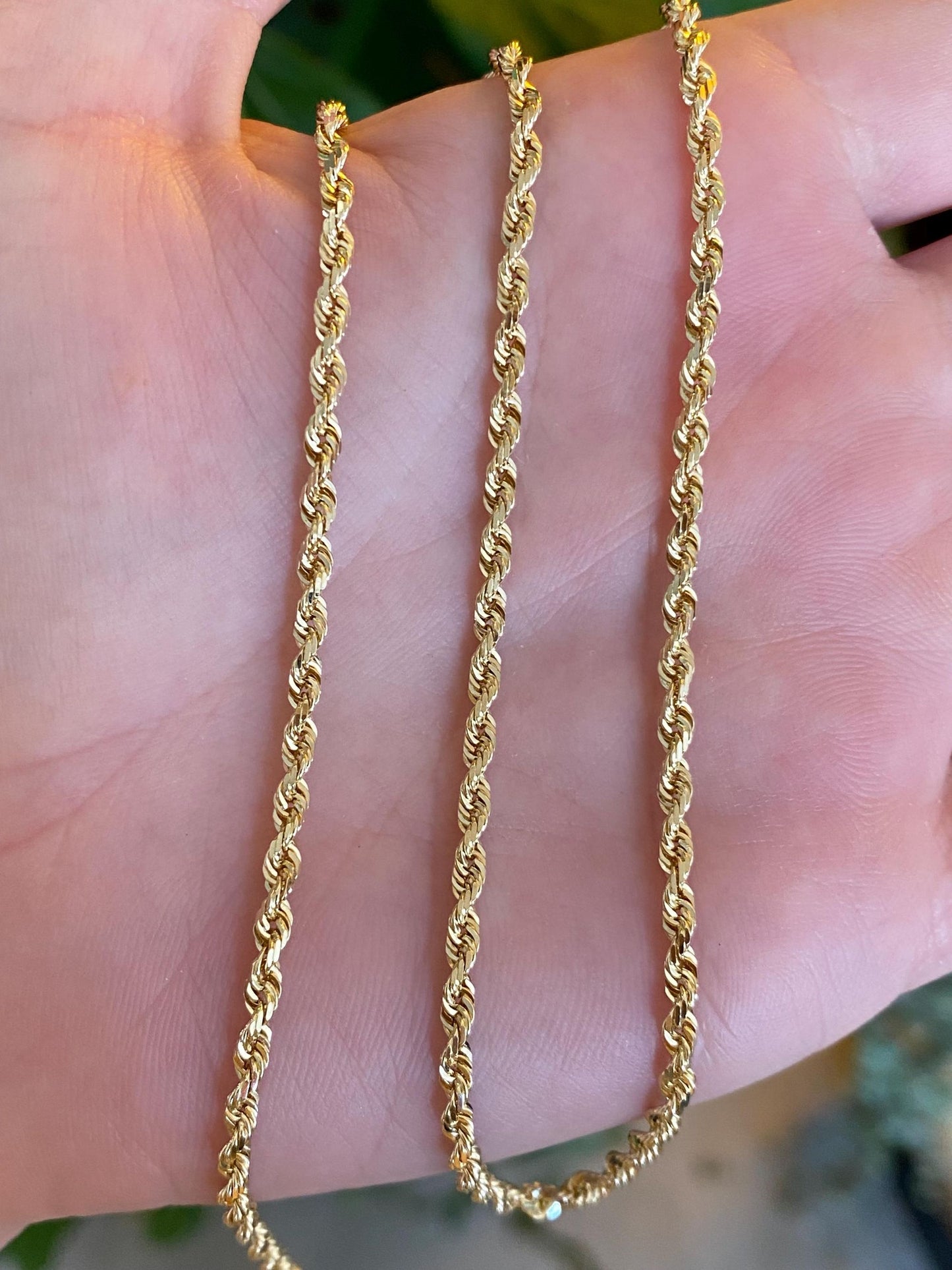 Vintage Solid 14k Yellow Gold Rope Chain Necklace - 20 inches