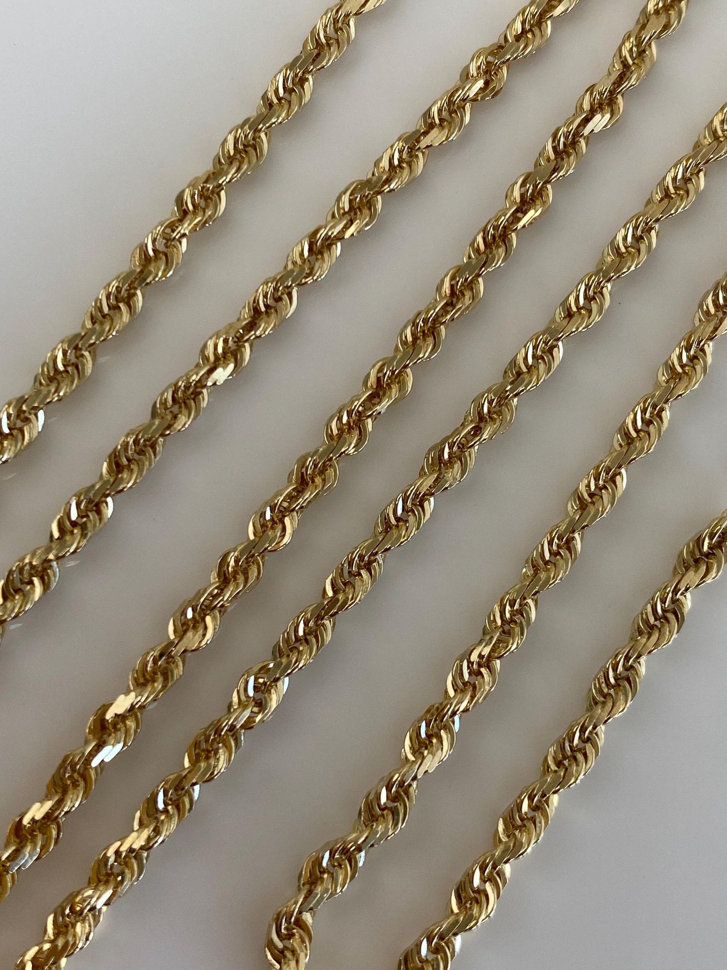 Vintage Solid 14k Yellow Gold Rope Chain Necklace - 20 inches