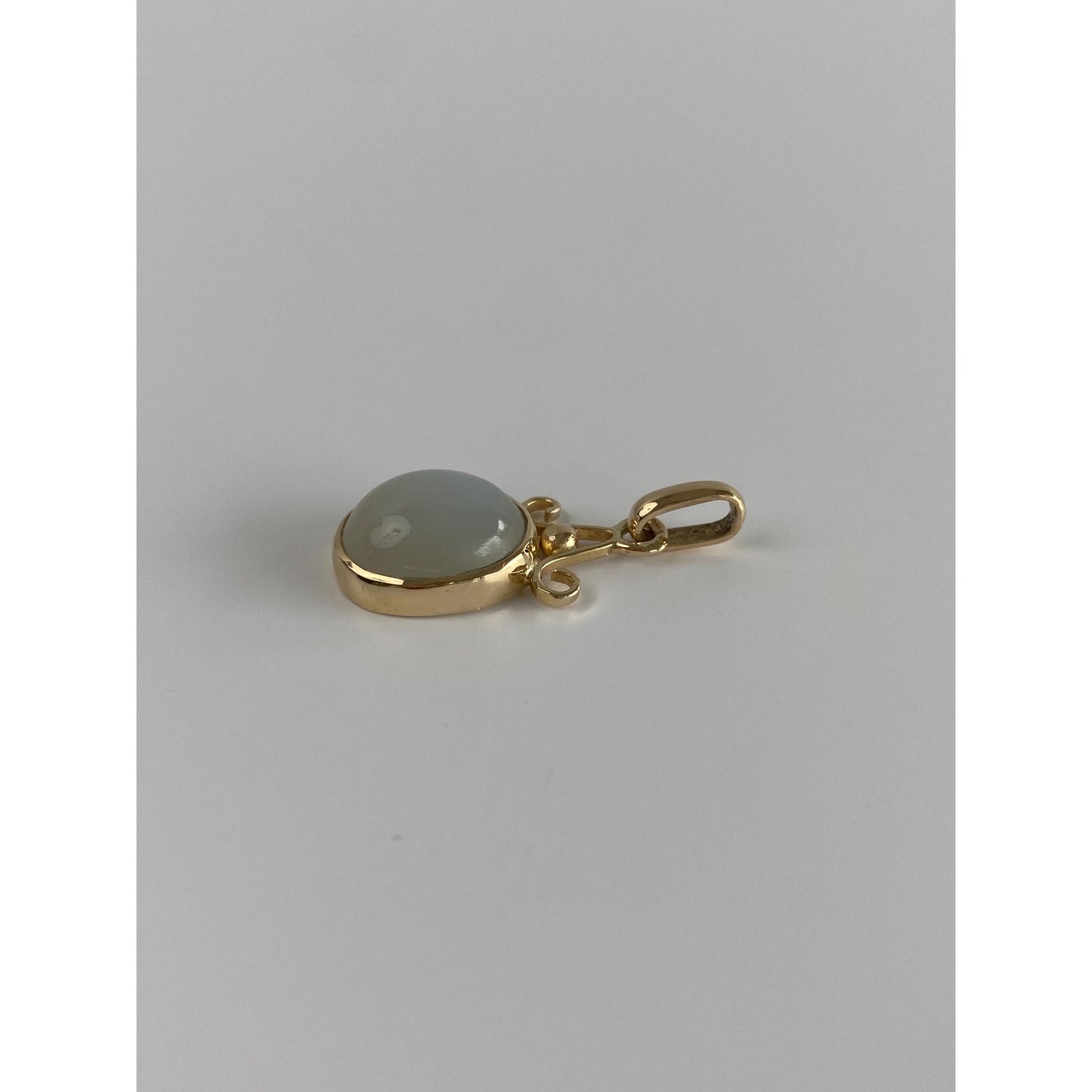 Vintage Solid 14k Yellow Gold Moonstone Charm