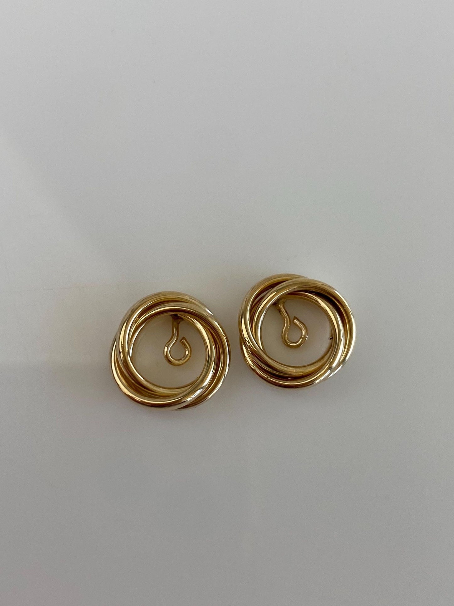 Vintage 14k Yellow Gold Knot Earring Jackets