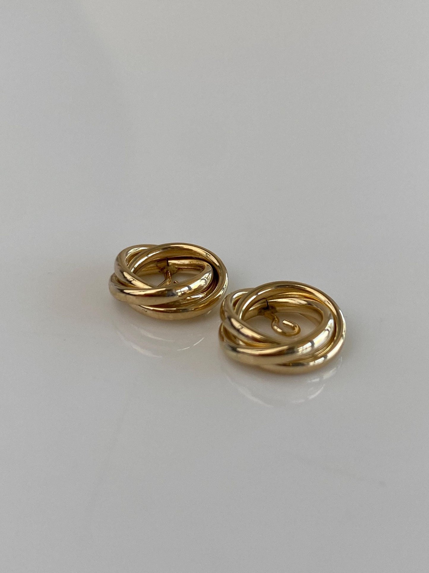 Vintage 14k Yellow Gold Knot Earring Jackets