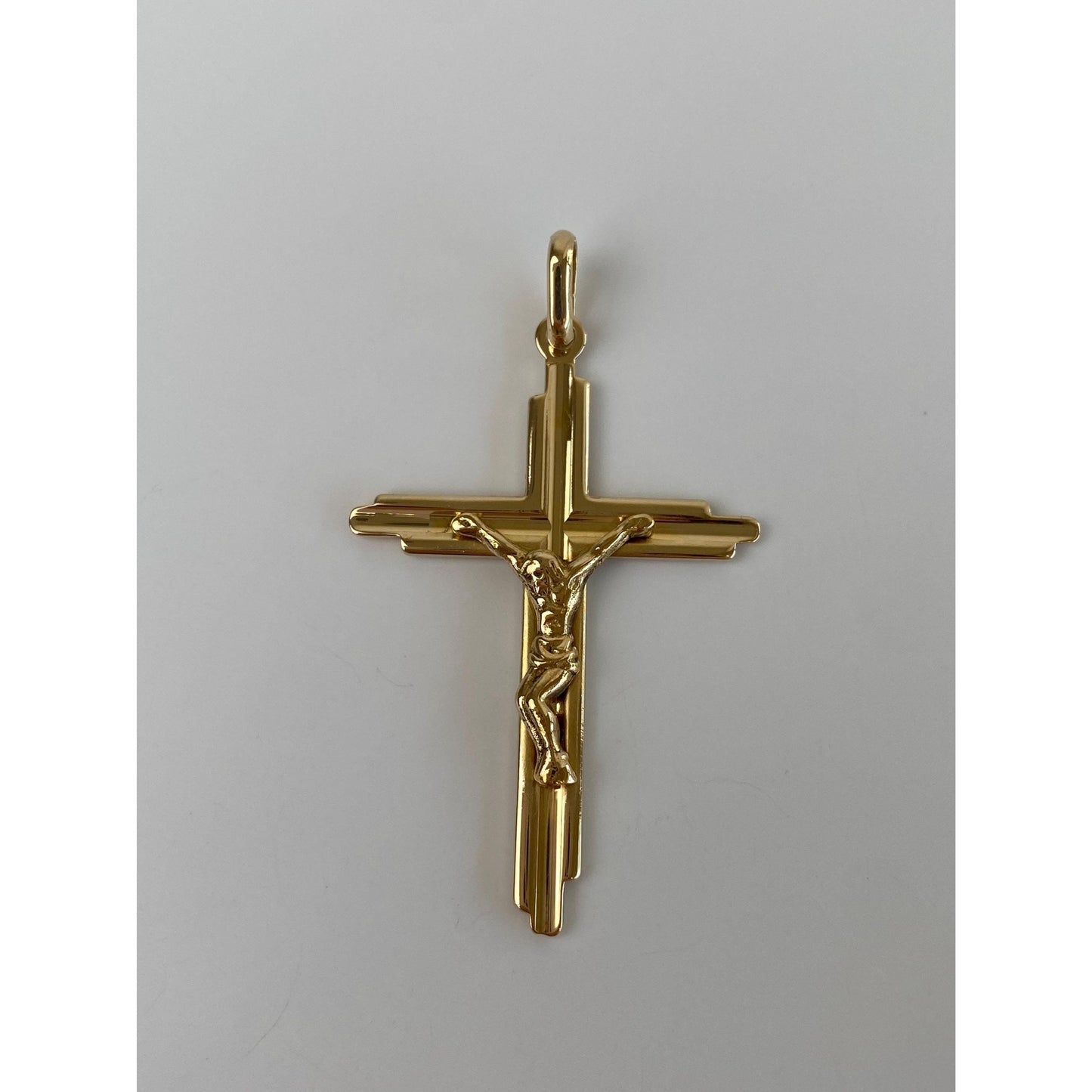 Vintage Solid 14k Yellow Gold Crucifix Cross Charm