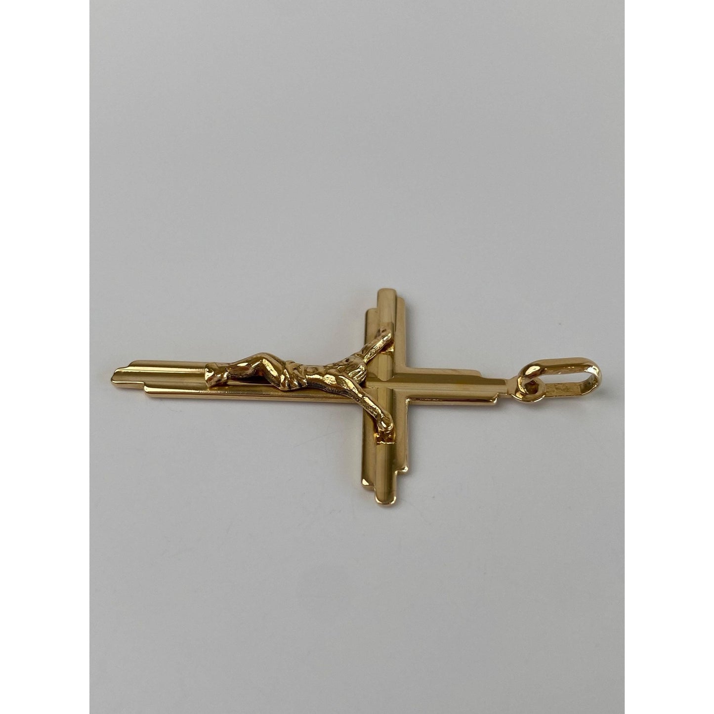 Vintage Solid 14k Yellow Gold Crucifix Cross Charm