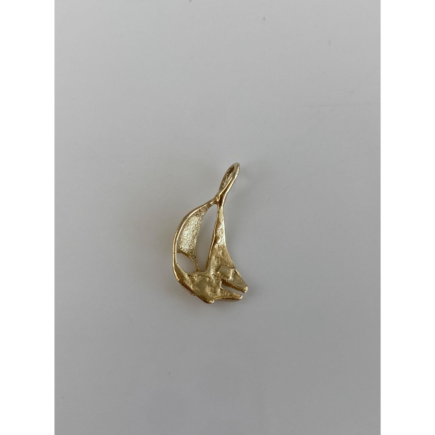 Solid 14k Yellow Gold Sailboat Charm
