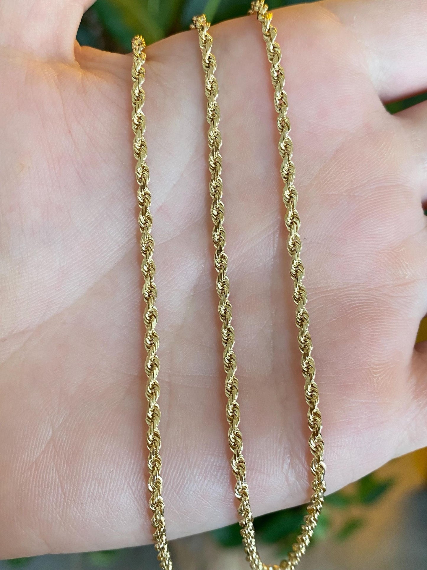 Vintage Solid 14k Yellow Gold Rope Chain Necklace - 18.5 inches