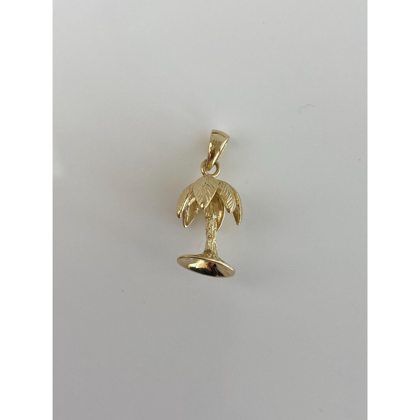 Vintage Solid 14k Yellow Gold Palm Tree Charm
