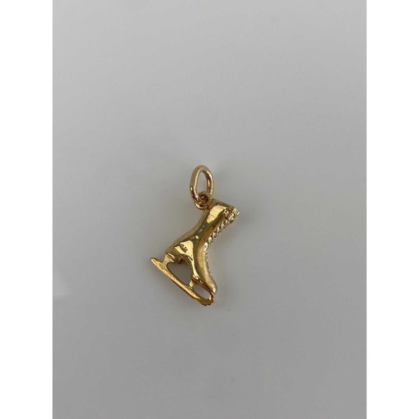 Vintage Solid 14k Yellow Gold Ice Skate Charm