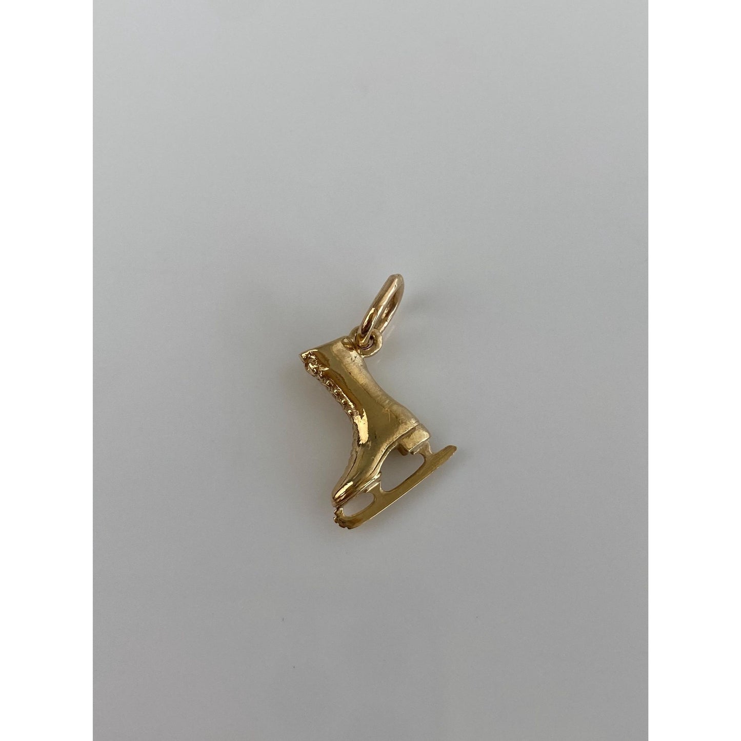 Vintage Solid 14k Yellow Gold Ice Skate Charm