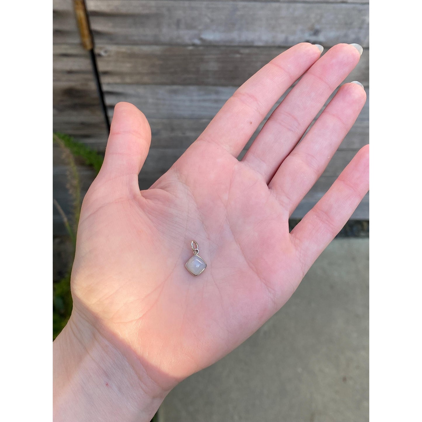 Vintage Solid 14k White Gold Opalite Little Charm