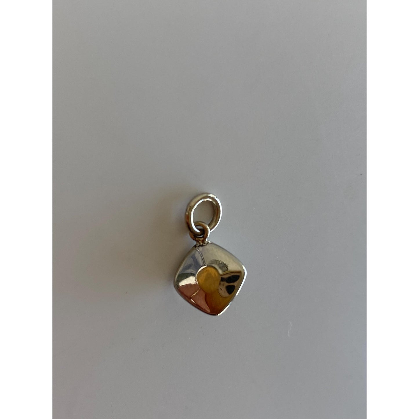 Vintage Solid 14k White Gold Opalite Little Charm