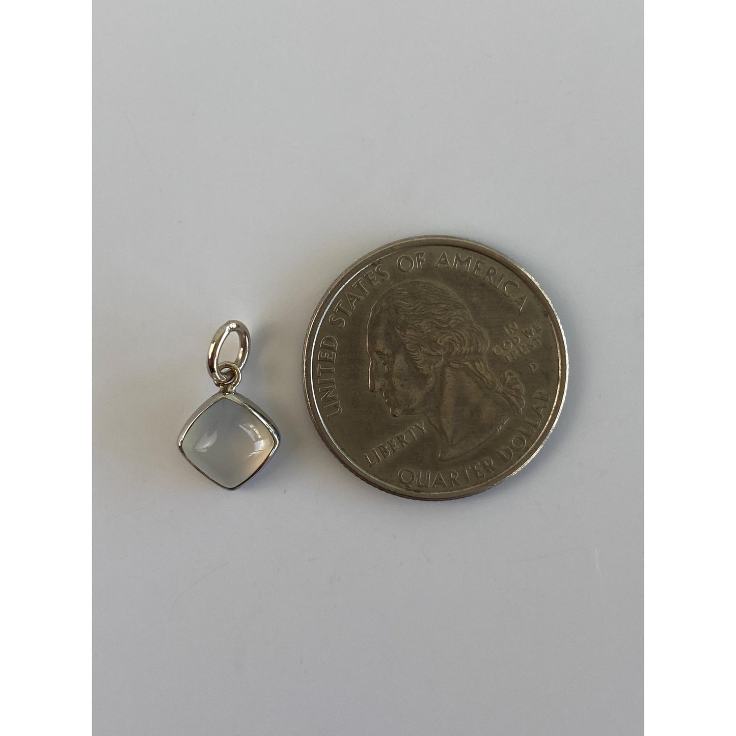 Vintage Solid 14k White Gold Opalite Little Charm