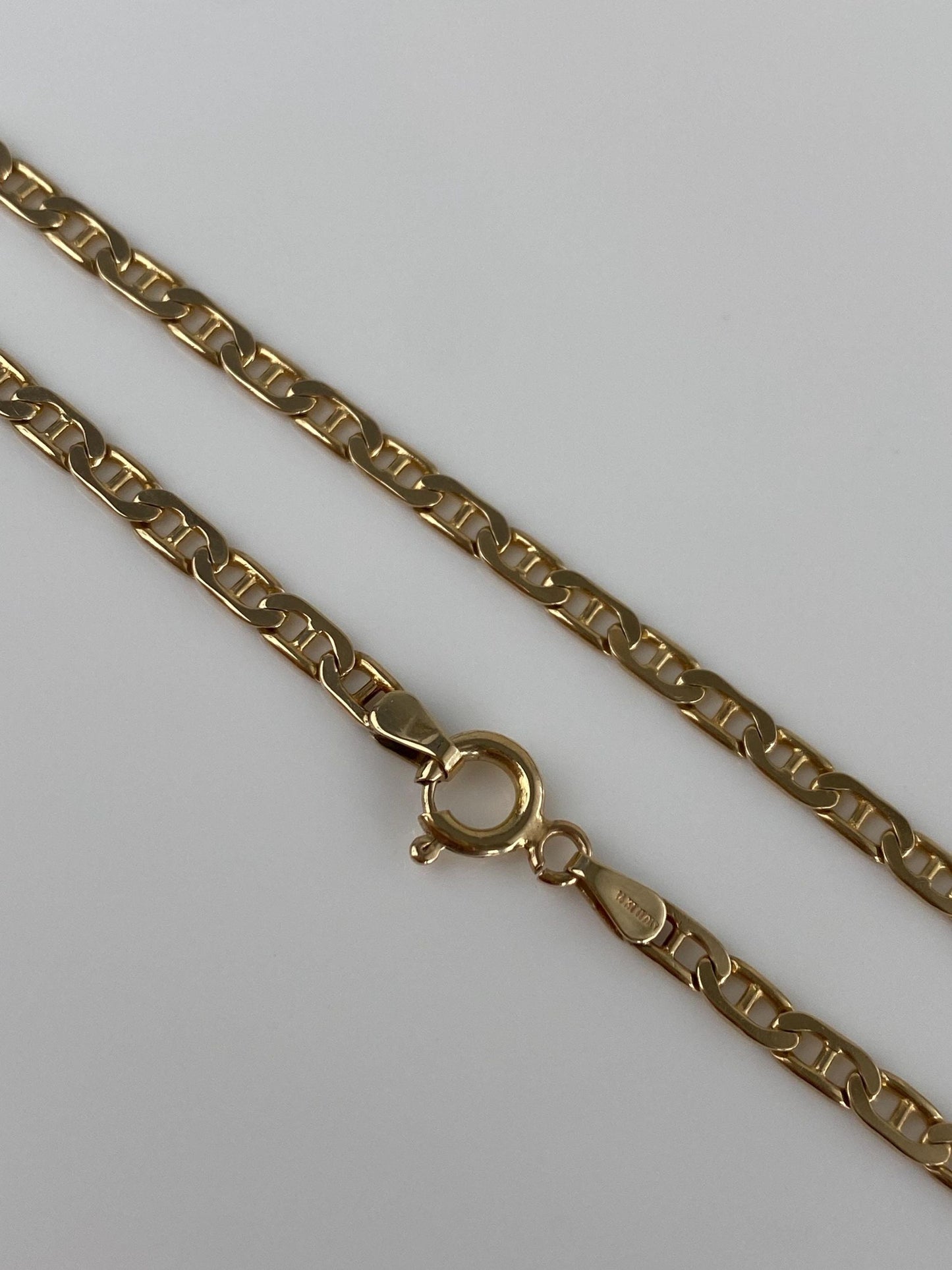 Vintage Solid 14k Yellow Gold Mariner Chain Bracelet - 7 inches