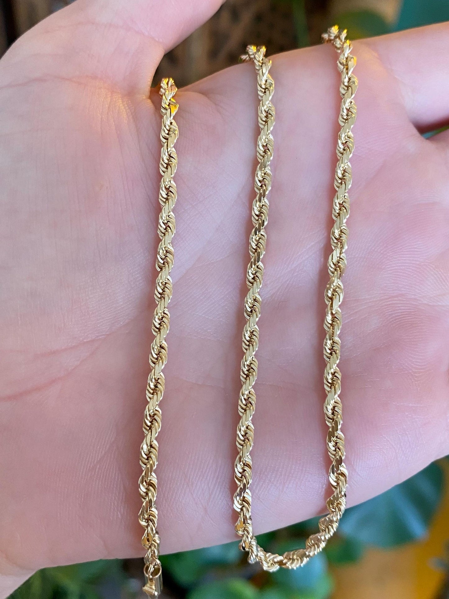Vintage Solid 14k Yellow Gold Rope Chain Necklace - 20 inches
