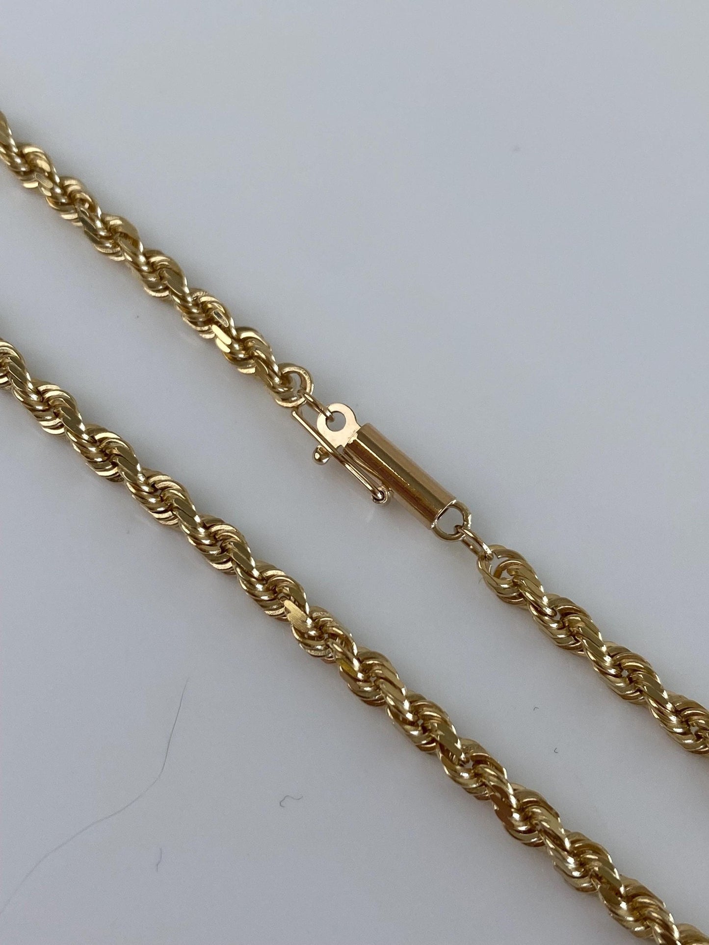 Vintage Solid 14k Yellow Gold Rope Chain Necklace - 20 inches