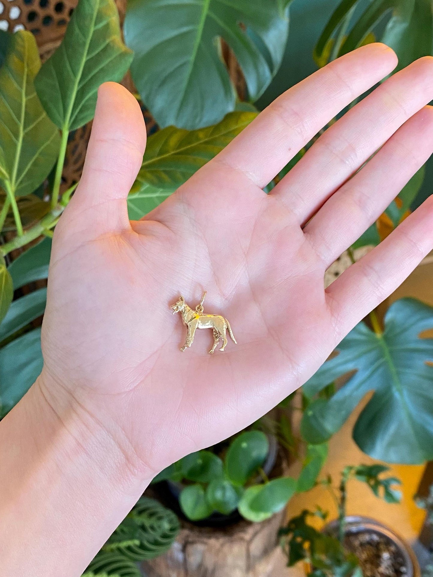 Vintage Solid 10k Yellow Gold Dog Charm