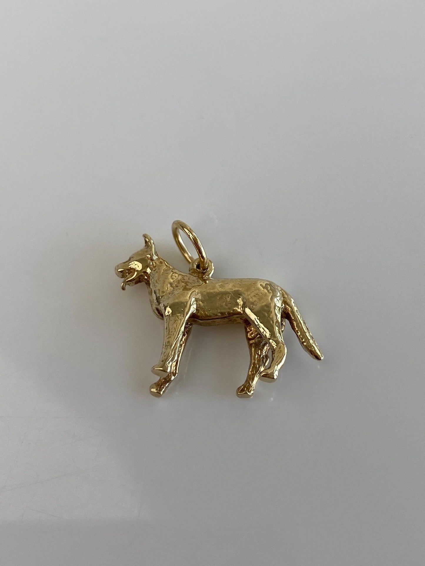 Vintage Solid 10k Yellow Gold Dog Charm