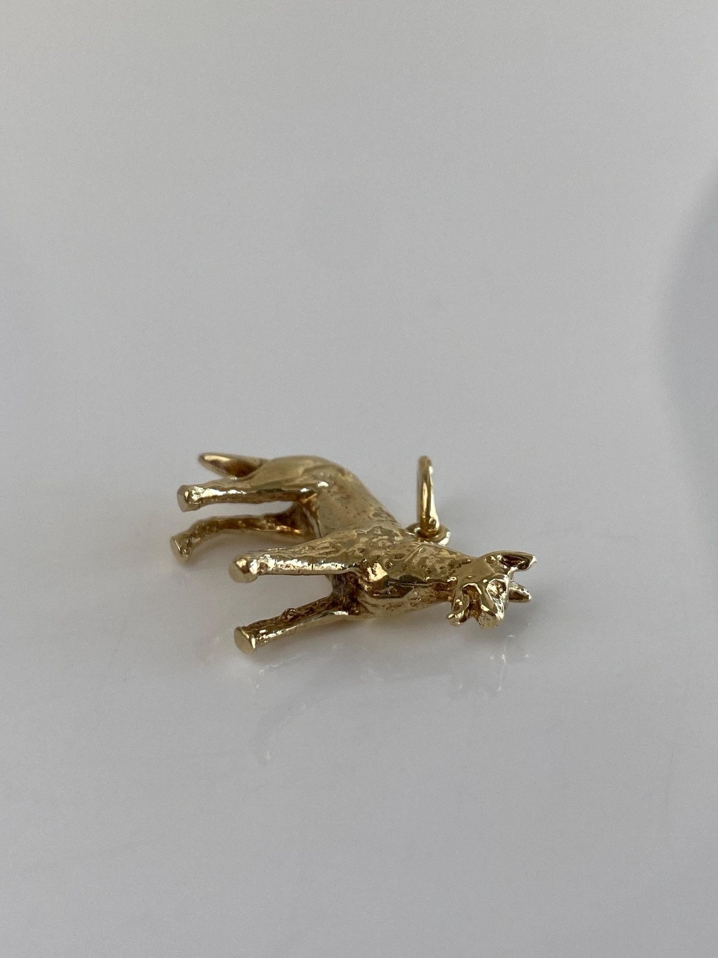 Vintage Solid 10k Yellow Gold Dog Charm