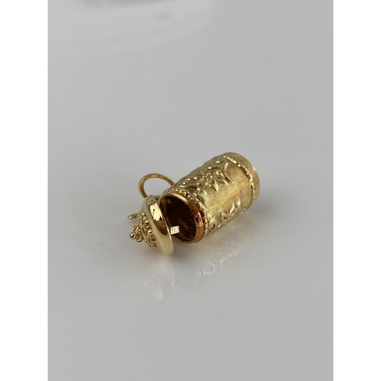 Vintage Solid  14k Yellow Gold Floral Designed Beer Stein Charm