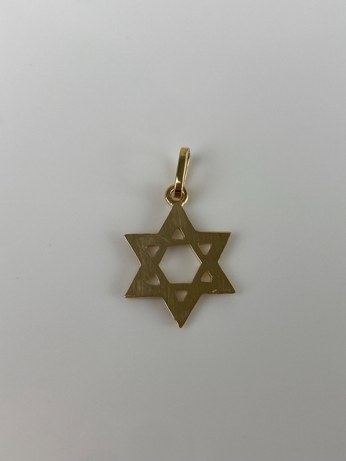 Vintage Solid 14k Yellow Gold Diamond Cut Star of David Charm