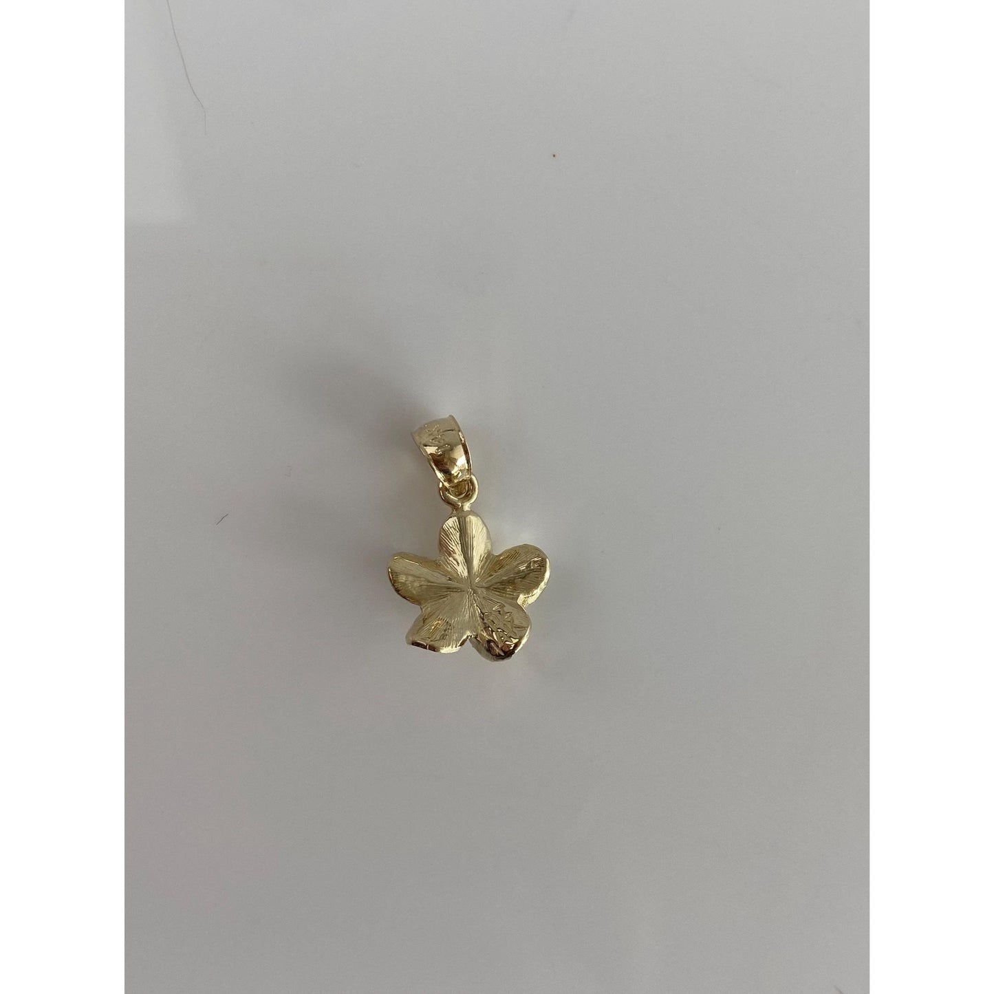 Vintage Solid 14k Yellow Gold Cubic Zirconia Flower Charm