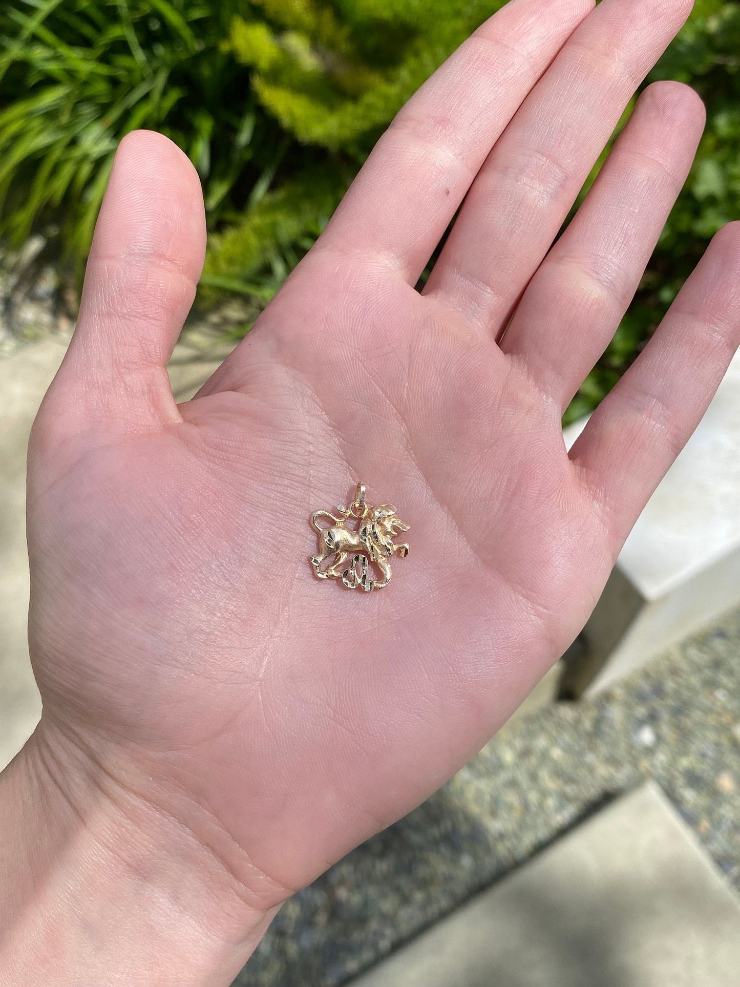 Vintage Solid 14k Yellow Gold Leo Lion Charm